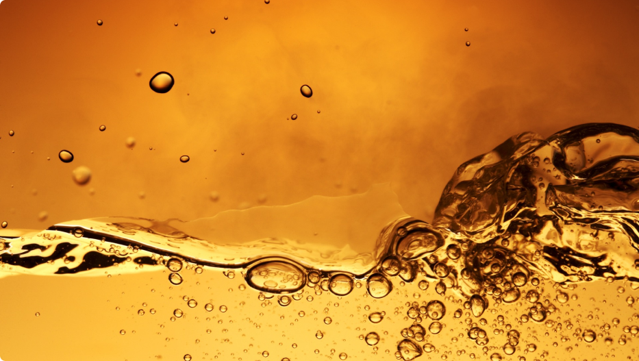 yellow/orange tinted bubbling liquid