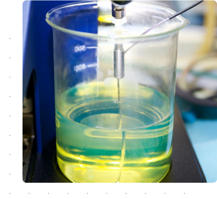 lab sample of oil being tested