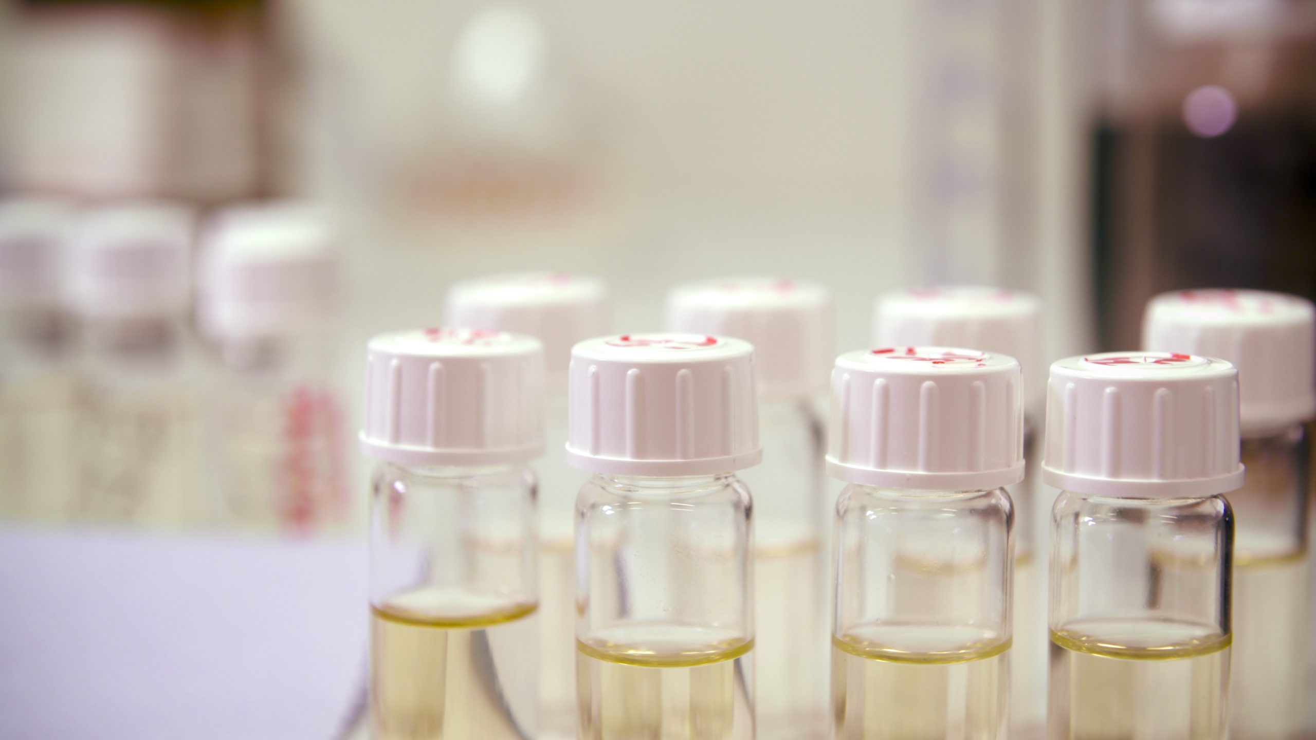 lab biodiesel samples in clear tubes