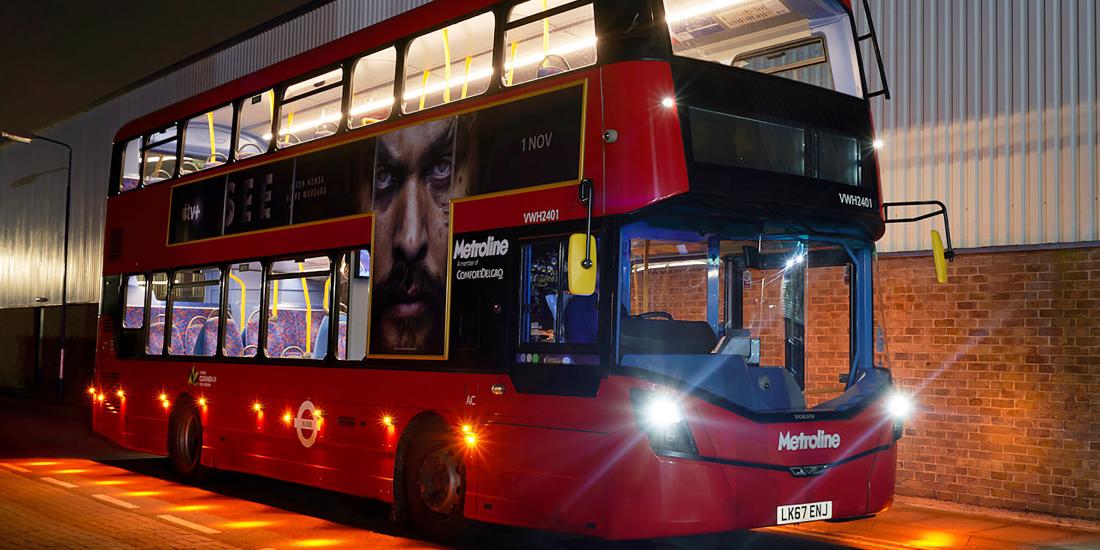 Red double-decker Metroline bus